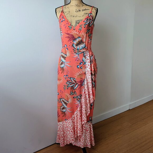 NWT Farm Rio for Anthropologie Musette Maxi Wrap Dress - Picture 4 of 8